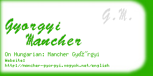 gyorgyi mancher business card